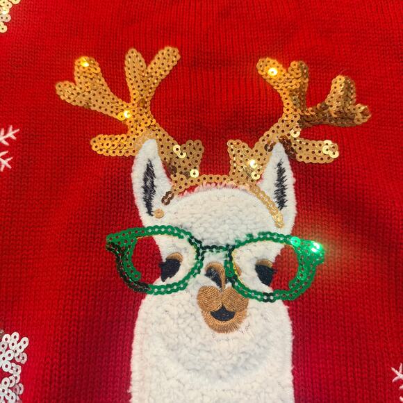 Christmas Sweater Llama Reindeer XL - Picture 3 of 6